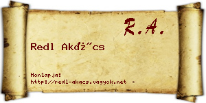 Redl Akács névjegykártya